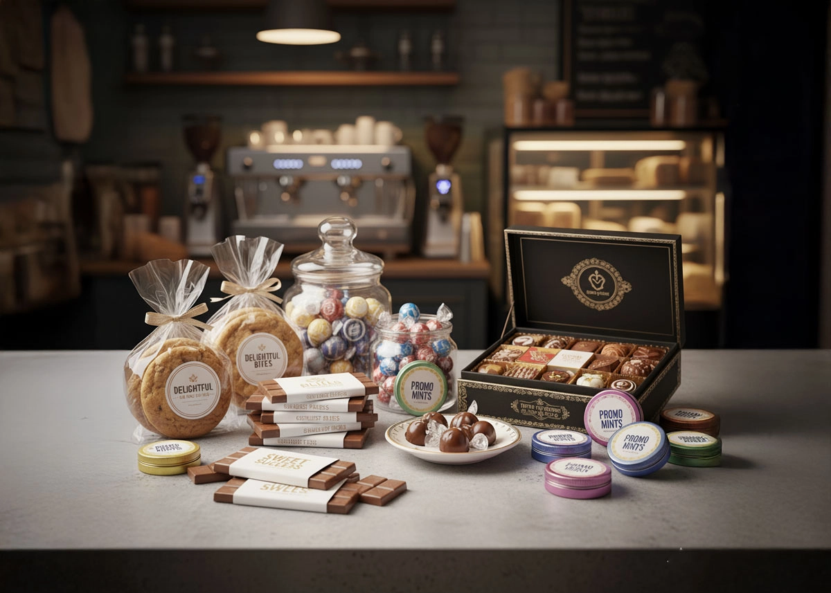A large array of branded sweets